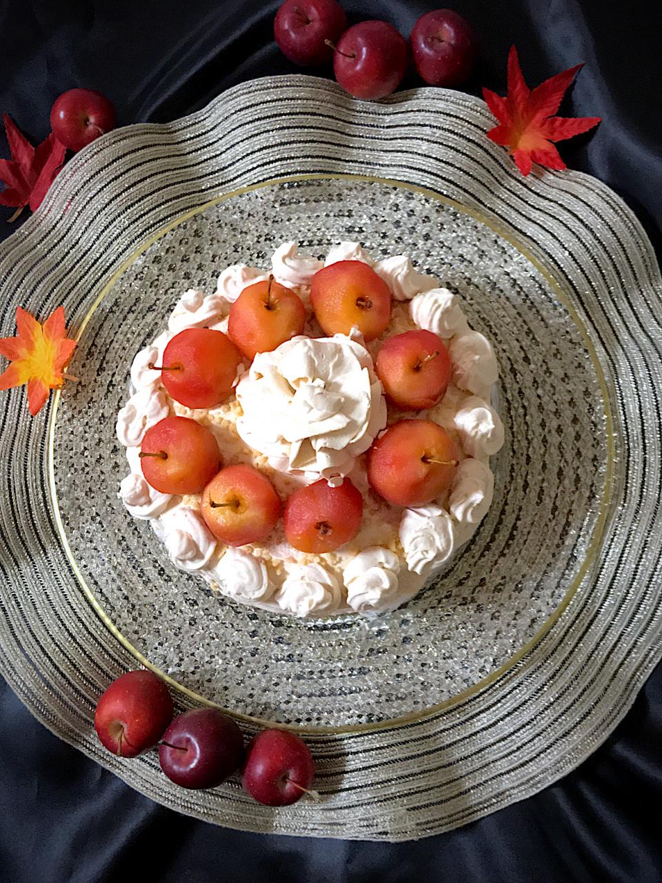 もえさんの料理 キャラメルクリームのショートケーキ🍎